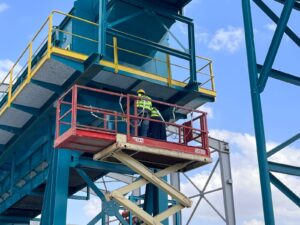Mechanical sorting equipment being installed at Kafr El Sheikh waste recycling facility