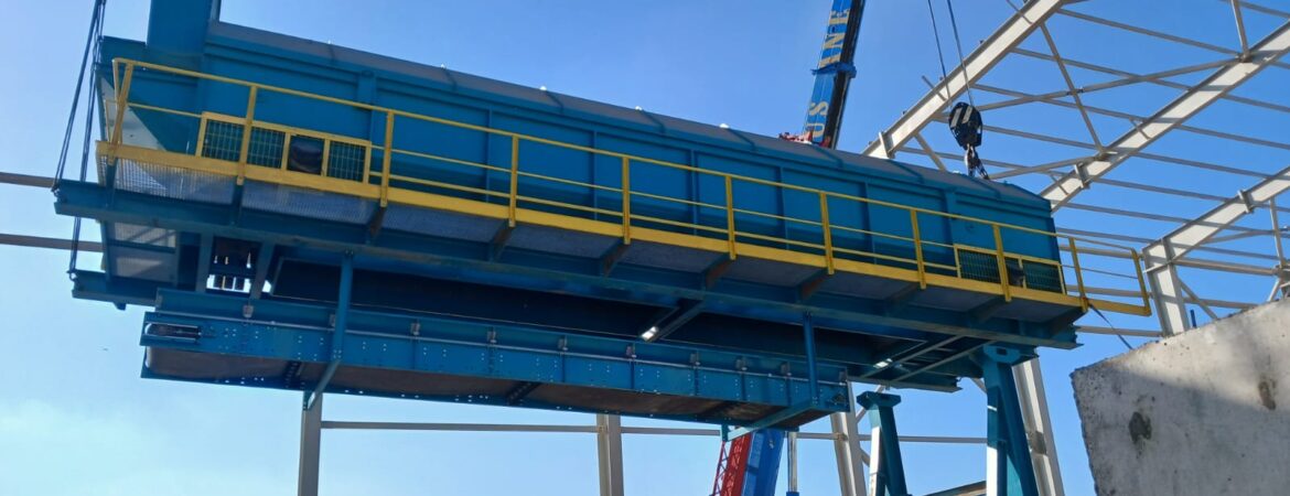 Construction work at the Belqas municipal solid waste recycling plant in Dakahlia